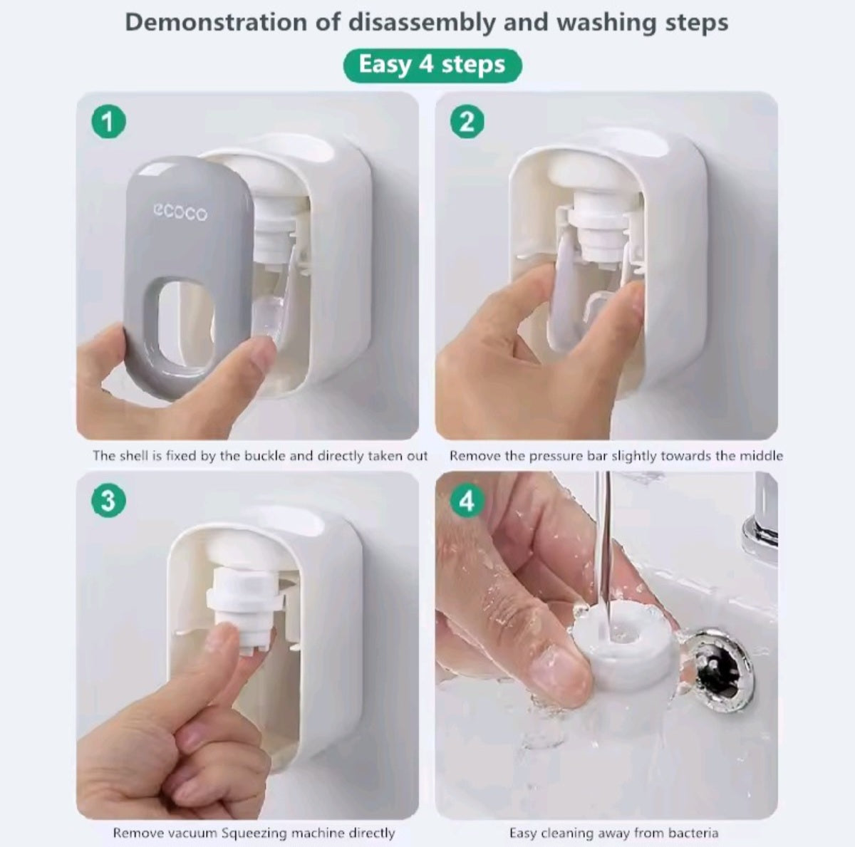 Automatic Toothpaste Dispenser Squeezers Toothpaste Tooth Dustproof Toothbrush Holder Wall Mount Stand Bathroom