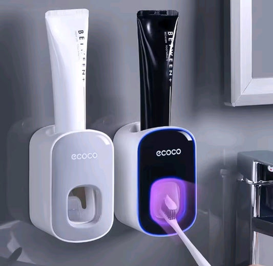 Automatic Toothpaste Dispenser Squeezers Toothpaste Tooth Dustproof Toothbrush Holder Wall Mount Stand Bathroom
