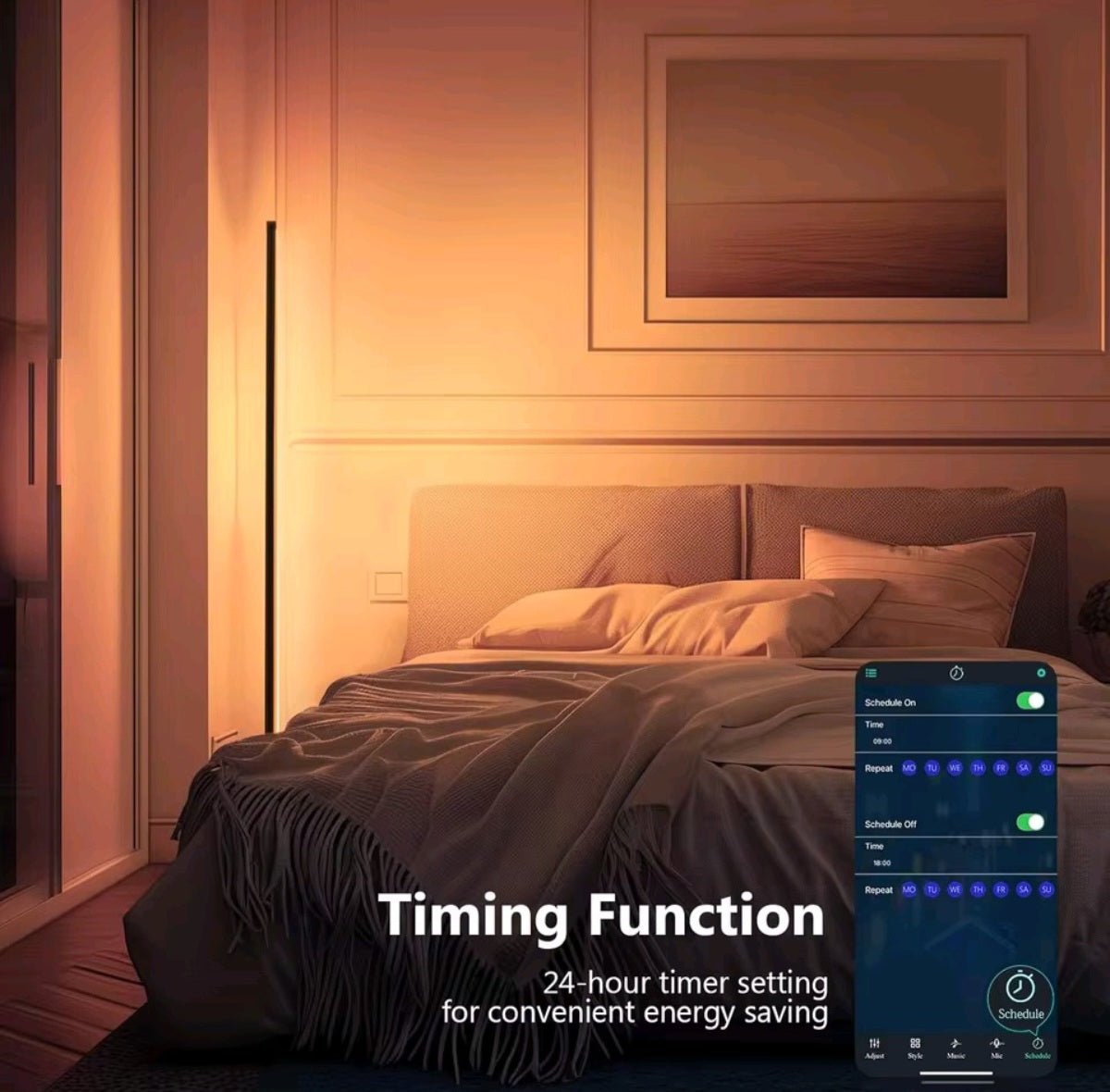 Smart RGB Dream Color Floor Lamp LED Soft Eye Protection Dimmable APP Control Mood Lamp Living Room Bedroom Clubs Decor